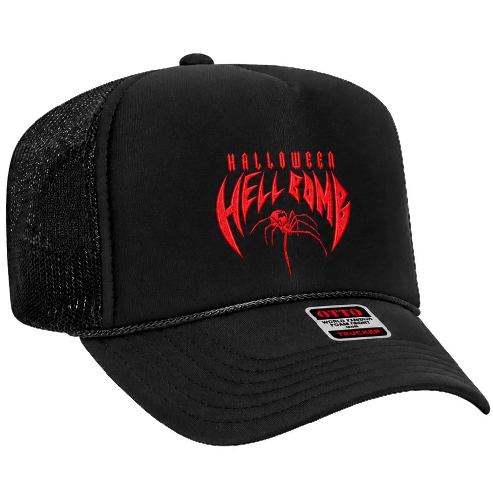 Halloween Hellbomb Trucker Hat Red Logo